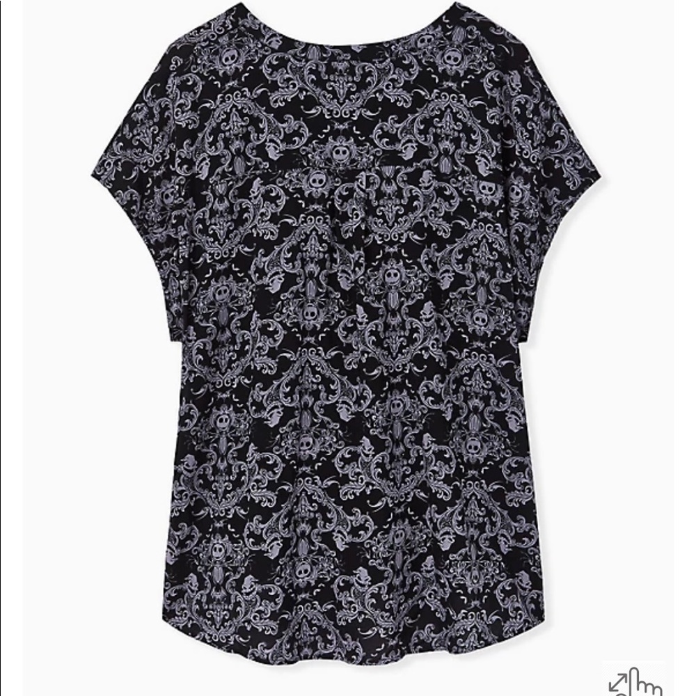 Torrid Disney Haunted Mansion Nightmare before Christmas cap sleeve blouse